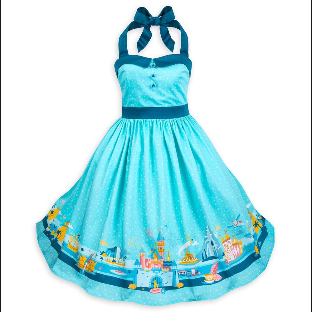 Disney Parks Dress Shop Aqua Blue Halter Pinup Dress XL 1X 2X 3X 4X 5X 37-50”